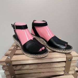 Clarks Artisan Women's Jute Strap Leather Heels Black 7.5M NWOT